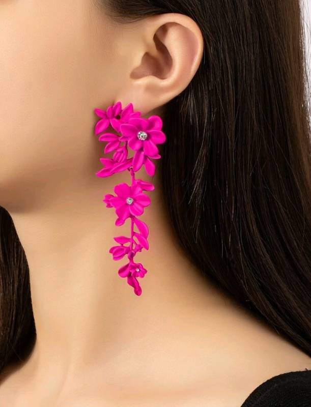 Pendientes Flores Fucsia