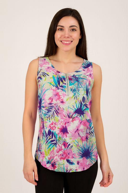 Blusa sin mangas multicolor