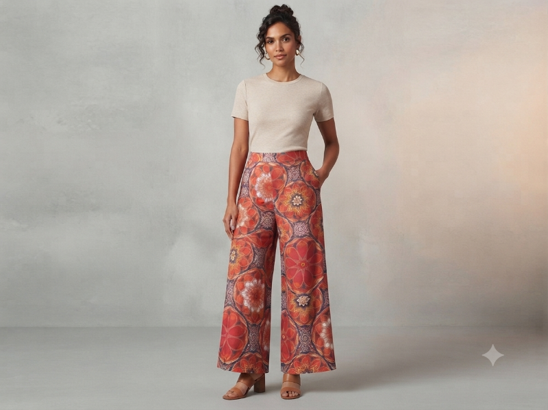Pantalon de diseño floral