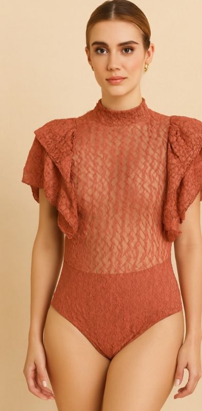 Body de Encaje Terracota Sublime