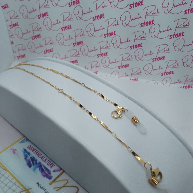 Porta lentes y/o tapabocas con dijes dorados