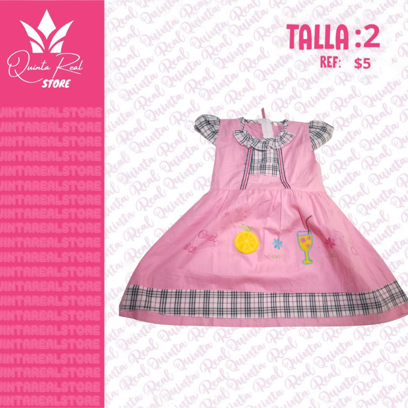 Vestido para niña con detalle de cuadros