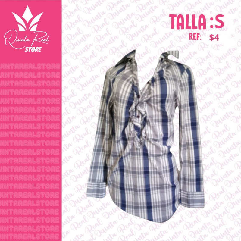 Camisa manga larga de cuadros y cinta ajustable