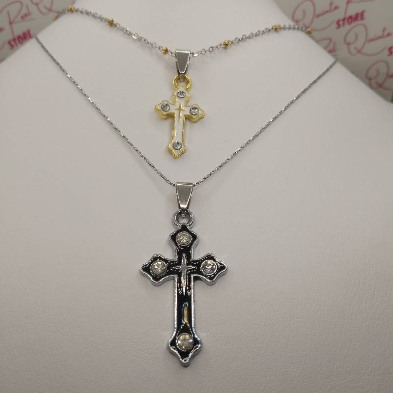 Cadena para pareja con dije de Cruz