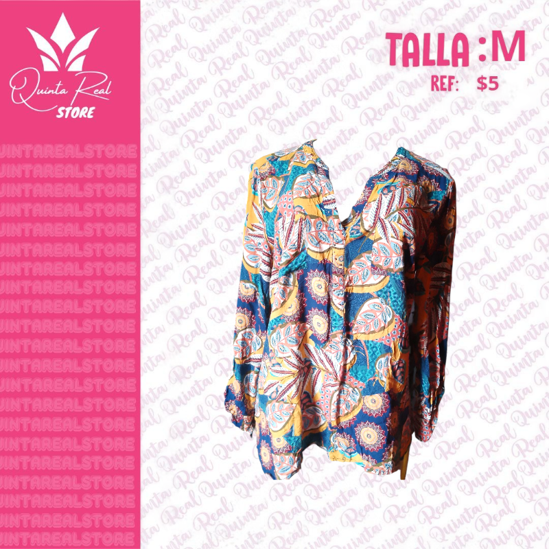 Blusa para Dama cuello V con botones