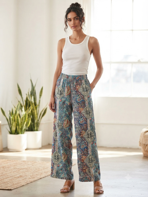 Pantalon de diseño estampado