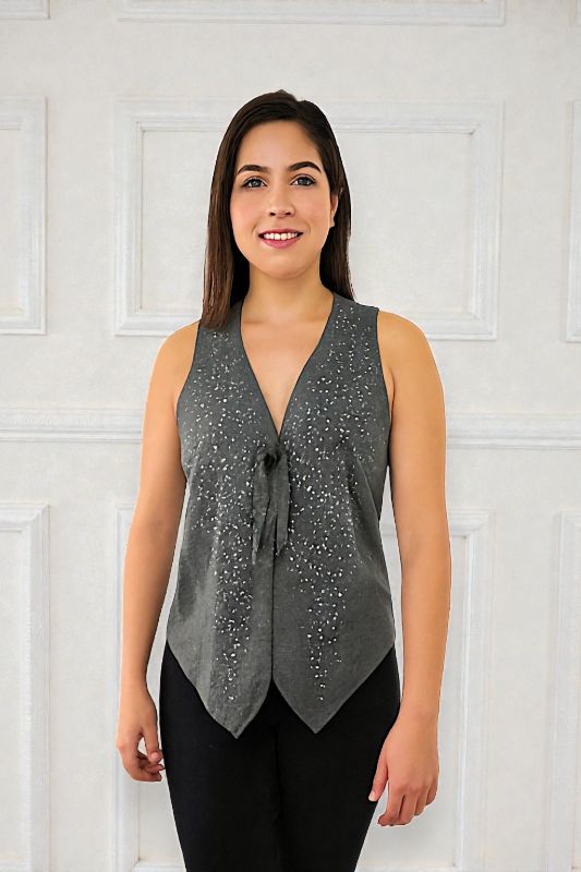Chaleco para Dama con detalles brillantes