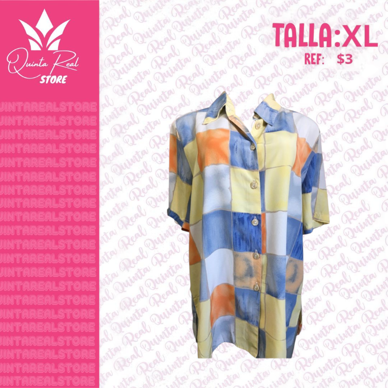 Camisa  manga corta con estampado de cuadros