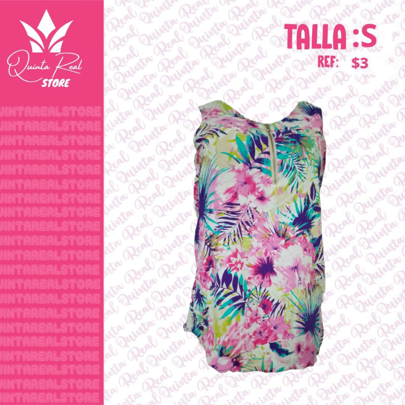 Blusa sin mangas multicolor