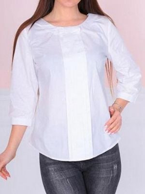 Blusa ajustada con pliegue delantero