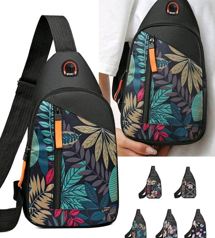 Bolso de hombro con diseños de hojas
