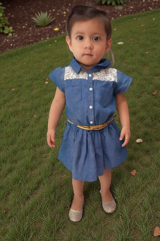 Vestido para niña con cinturón