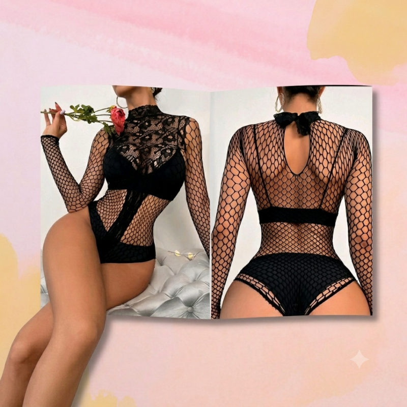 Body de maya para el cuerpo con detalle de encaje
