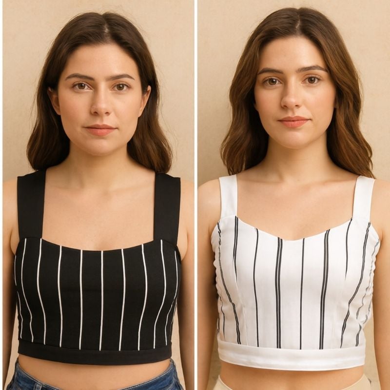 Top corto sin mangas con tirantes anchos
