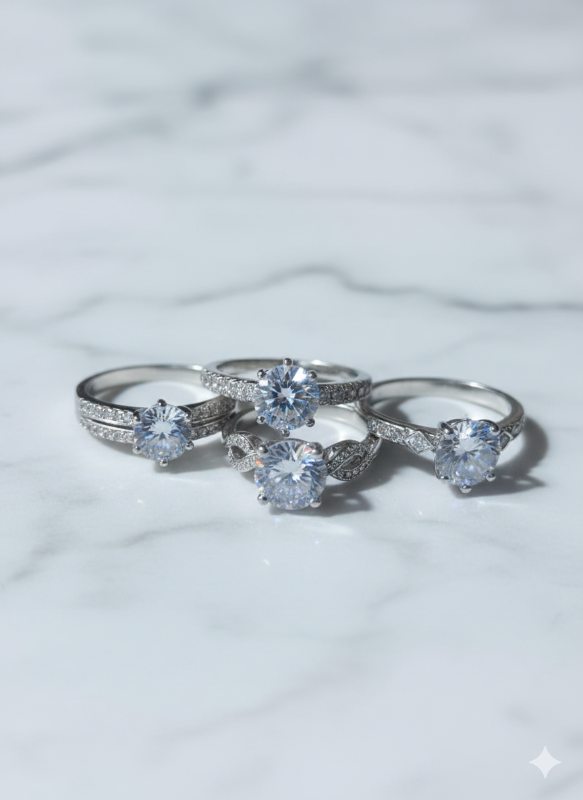 Anillos plateados ajustables