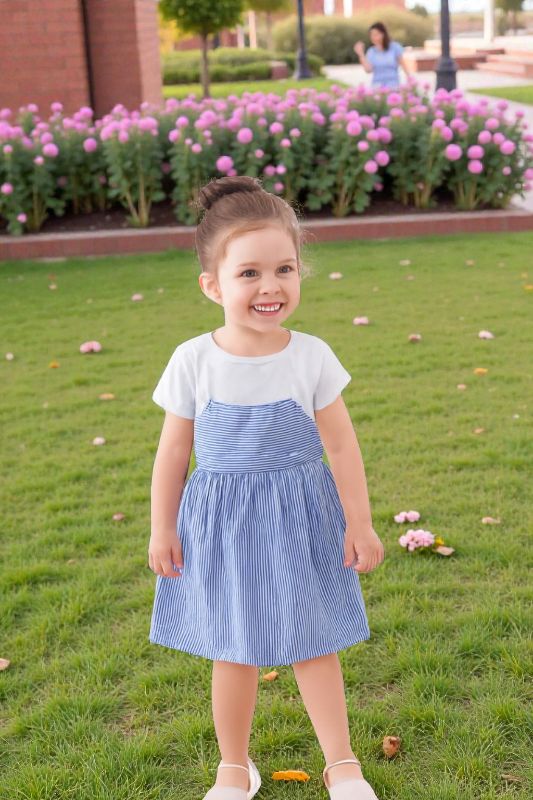 Vestido con Franela blanca para niña