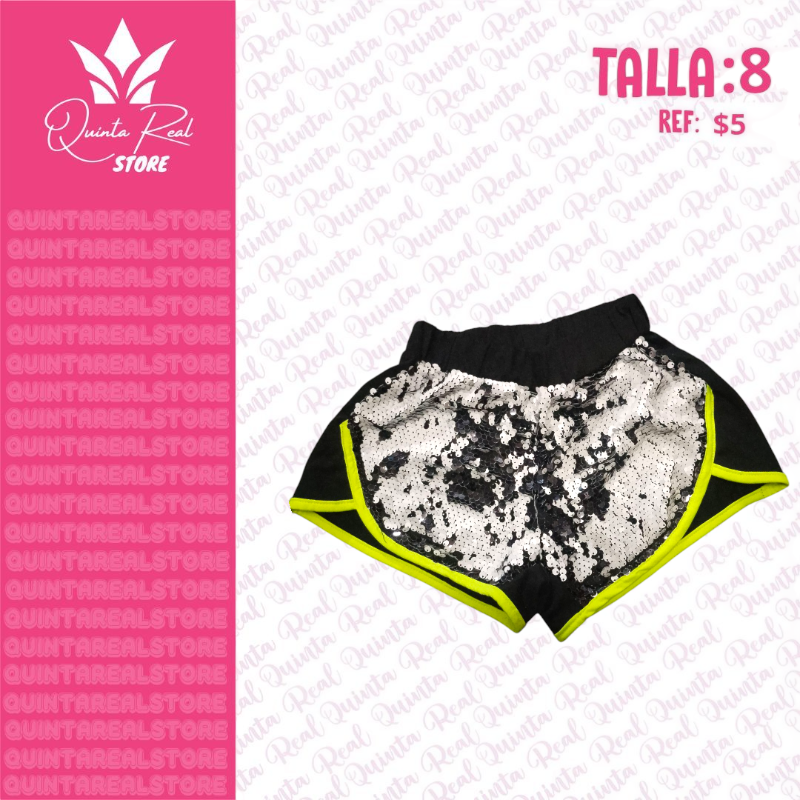 Short para niña con lentejuelas