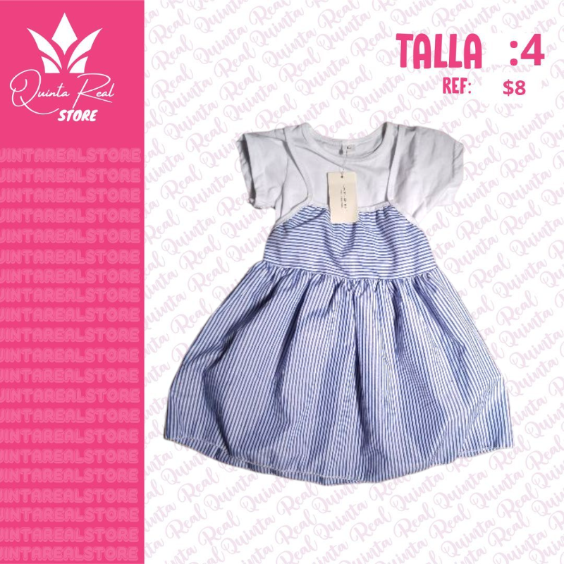 Vestido con Franela blanca para niña