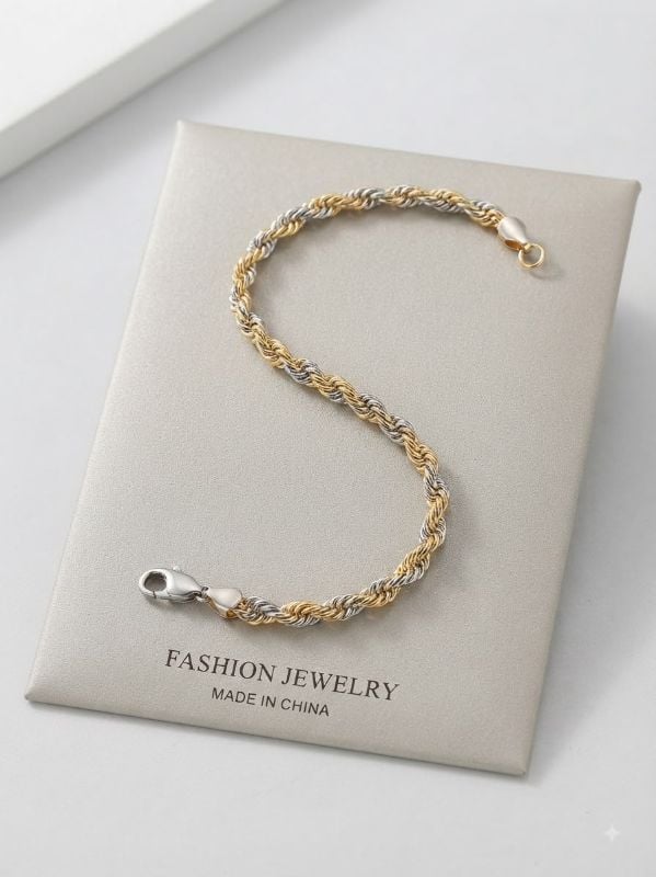 Pulsera tejida unisex dos tonos