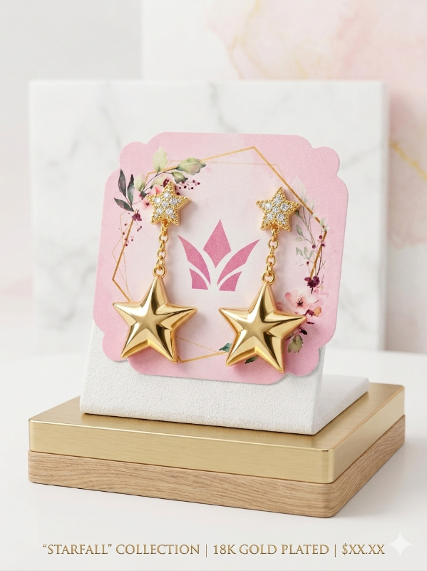 Zarcillos con dije de Estrella