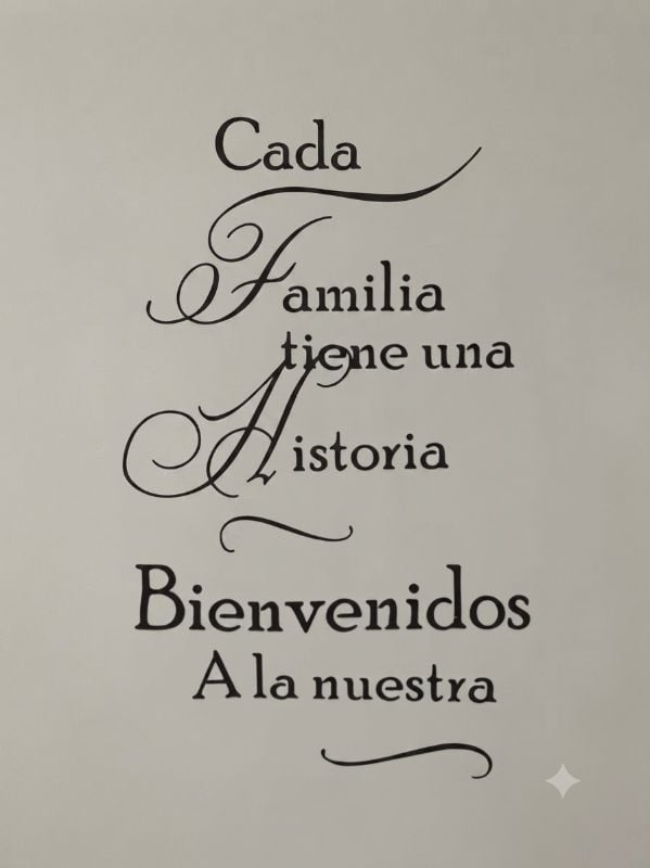 Calcomanía de pared "Cada familia tiene su historia"