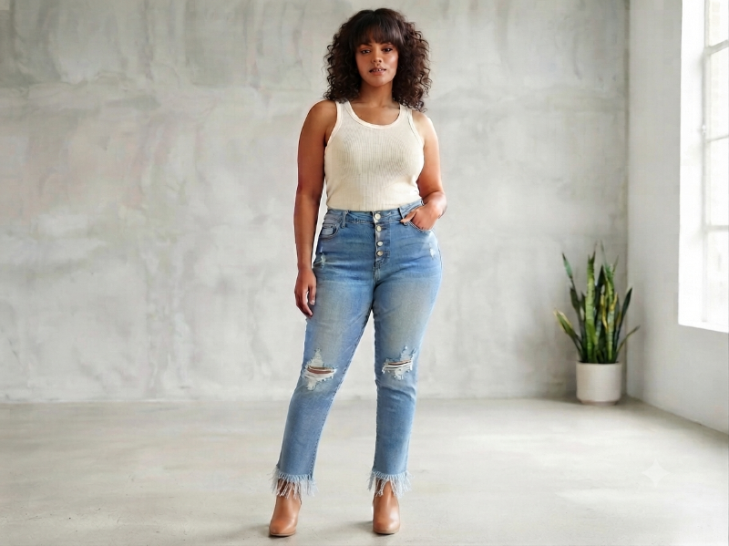 JEan para dama con rasgaduras