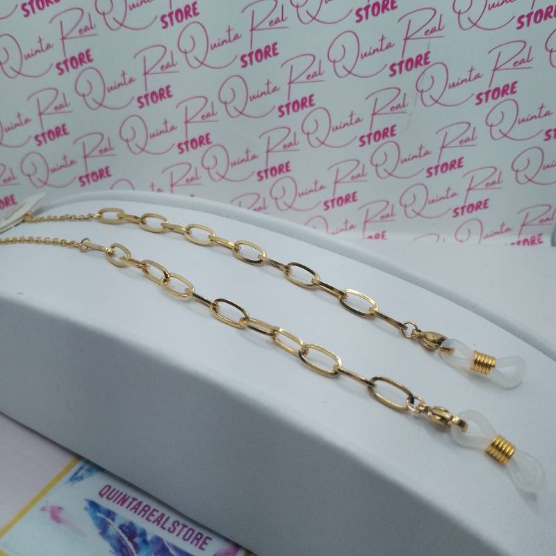 Porta lentes y/o tapabocas con dijes dorados