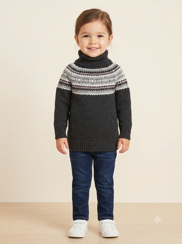 Sueter para niña con líneas horizontales