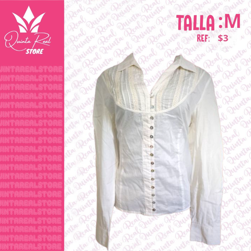 Camisa para Dama manga larga con botones estilo clásico