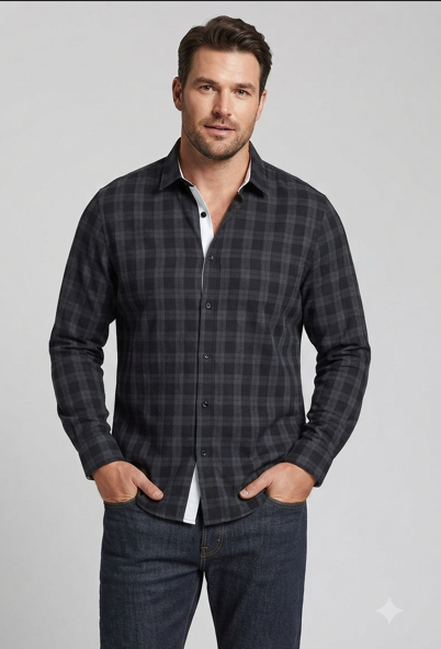Camisa de manga larga de cuadros