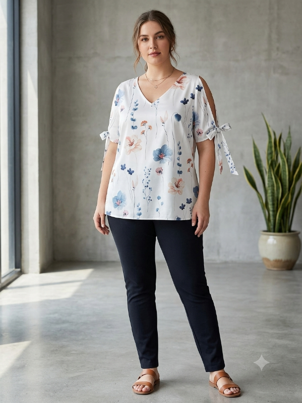 Blusa para dama con tonos claros