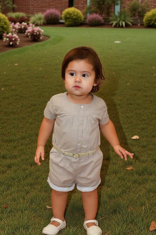 Mono para niña con cinturón