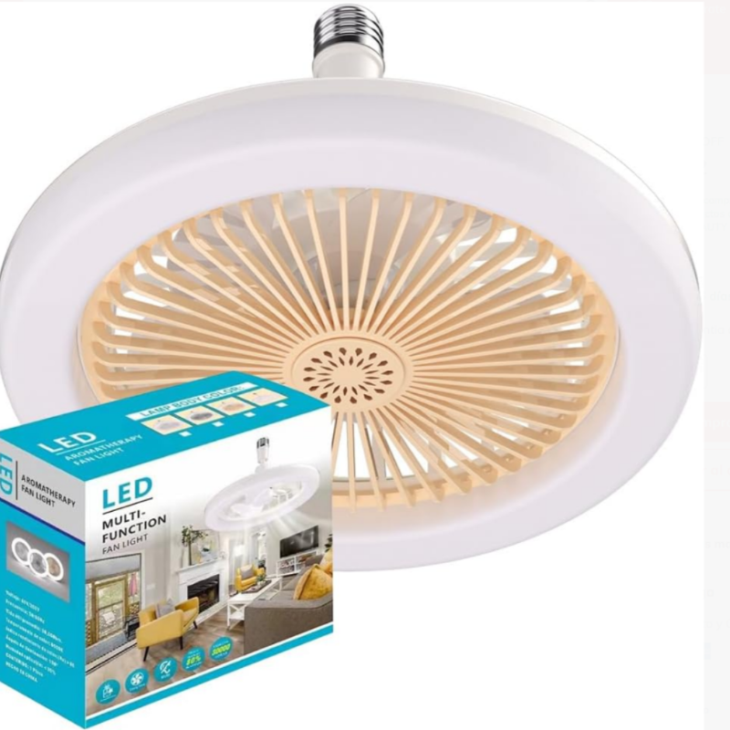ABANICO CON LED Y AROMATIZANTE MULTIFUNCIONAL