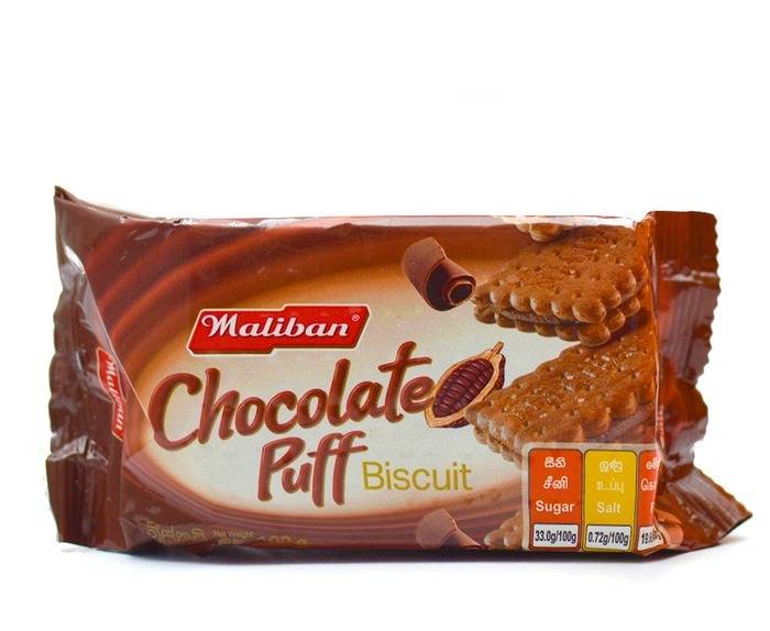 Maliban Chocolate Puff Biscuit – 100g