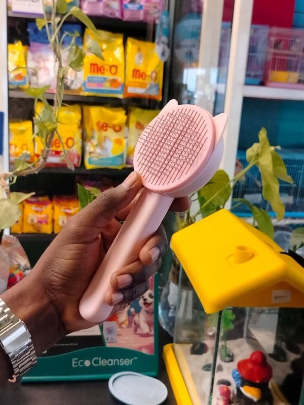 Puppy Self Cleaning Slicker Brush Pet Hair Grooming Comb Pet Massaging Tool and Shedding Brush for Long or Medium Haired Dogs and Cats