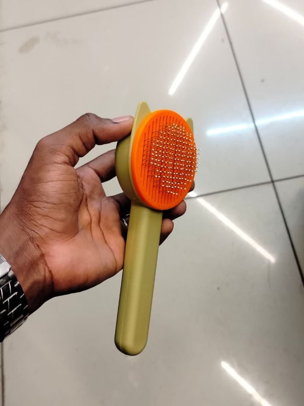 Puppy Self Cleaning Slicker Brush Pet Hair Grooming Comb Pet Massaging Tool and Shedding Brush for Long or Medium Haired Dogs and Cats