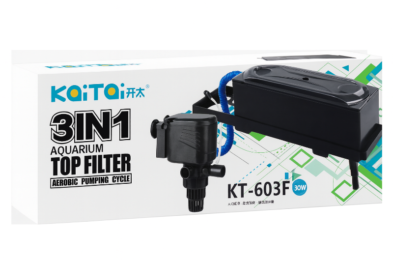 Kaitai 3 in 1 Aquarium Top Filter KT-603F (30W) – Up to 1500 L/h for 150–300L Tanks