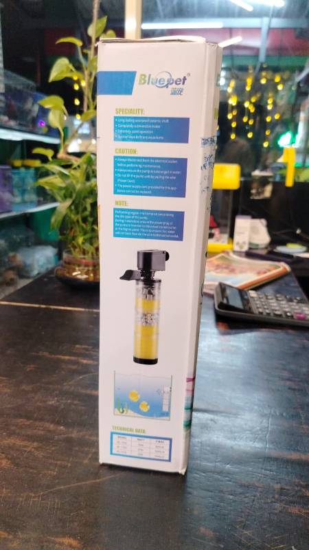 BluePet BL-1703 Internal Liquid Filter
💧 Flow Rate: 650 L/H
⚡ Power: 25 W
🐠 Suitable Tank Size: Up to 2 Feet Aquarium

✅ 3-in-1 Filtration – Mechanical + Biological + Chemical
✅ Keeps Water Crystal Clear & Healthy for Fish
✅ Energy Efficient | Easy Installation | Durable

✨ Perfect Choice for Medium Aquariums!