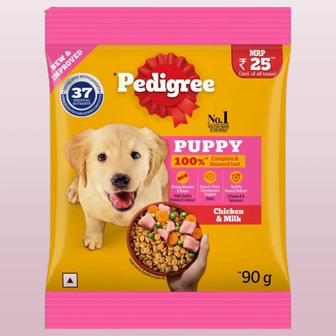 Pedigree Chicken & Milk Puppy Dry Food (90g)- Dog Food