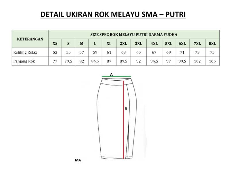 Seragam Melayu SMA - Putri