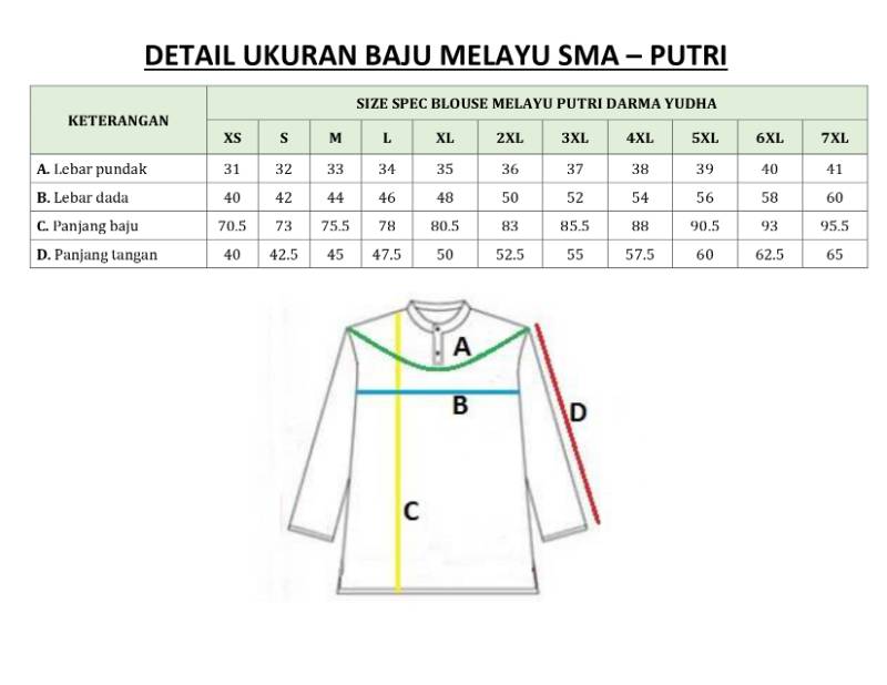 Seragam Melayu SMA - Putri