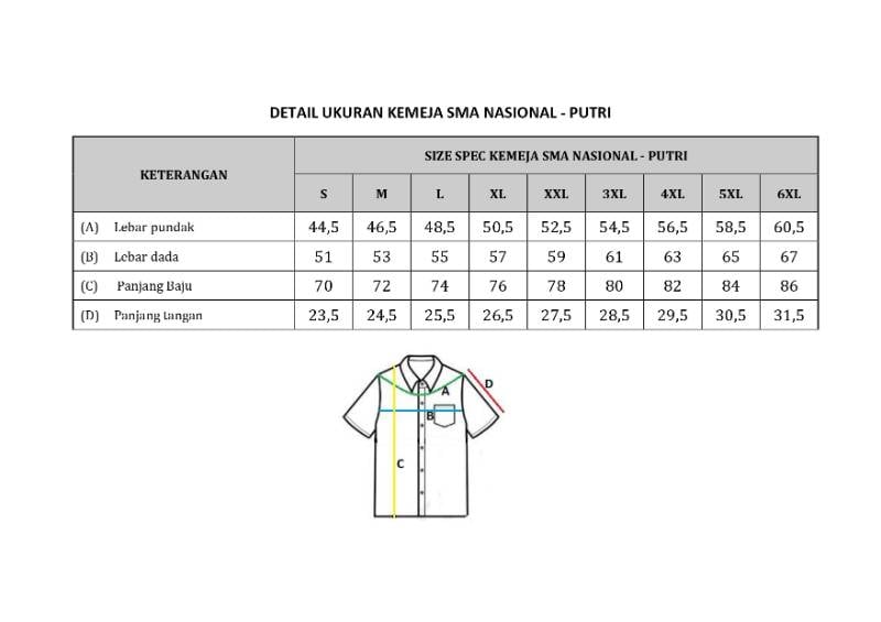 Seragam Nasional SMA - Putri