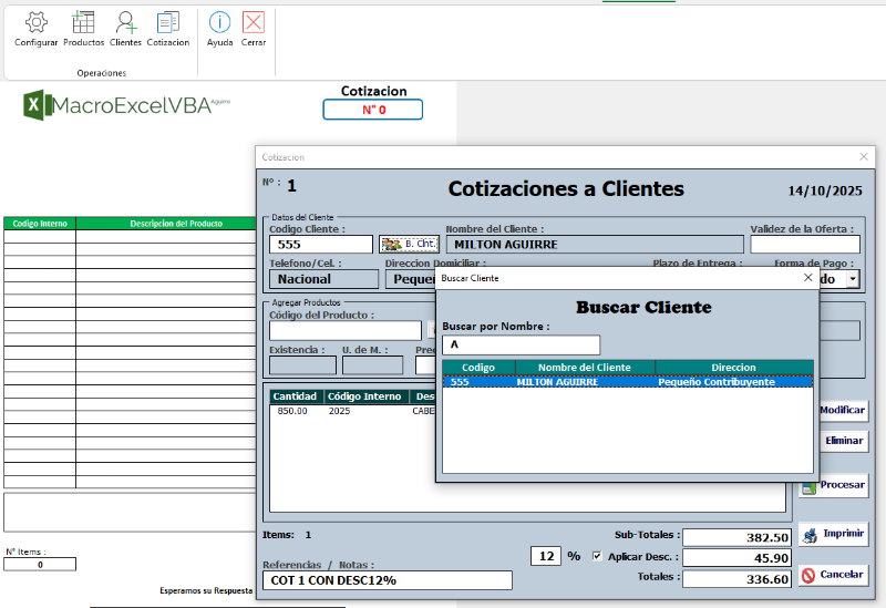 Gestor de Cotizaciones + C.F.