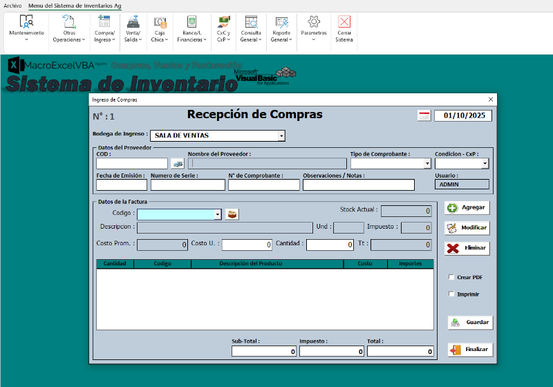 Sistema de Inventario y Ventas