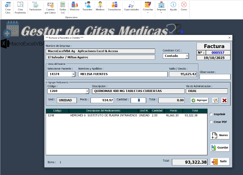 Sistema de Citas Medicas + Facturacion