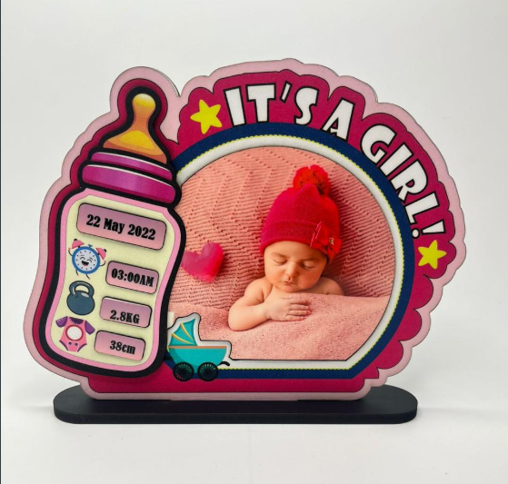 Its a Girl Gliter Table Photo Frame