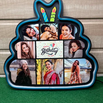 Happy Birthday Neon LED Wall Hanging Frame