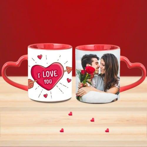 110Z WHITE MUG HEART HANDLE MUG