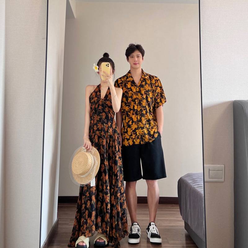 (MP - 12) Áo Sơ Mi Nam Hoa Lá Nhiệt Đới