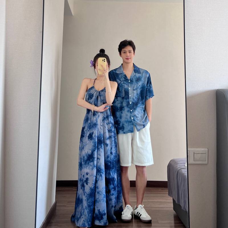 (MP - 10) Áo Sơ Mi Loang Xanh Ngắn Tay – Form Rộng, Cá Tính Hè Năng Động